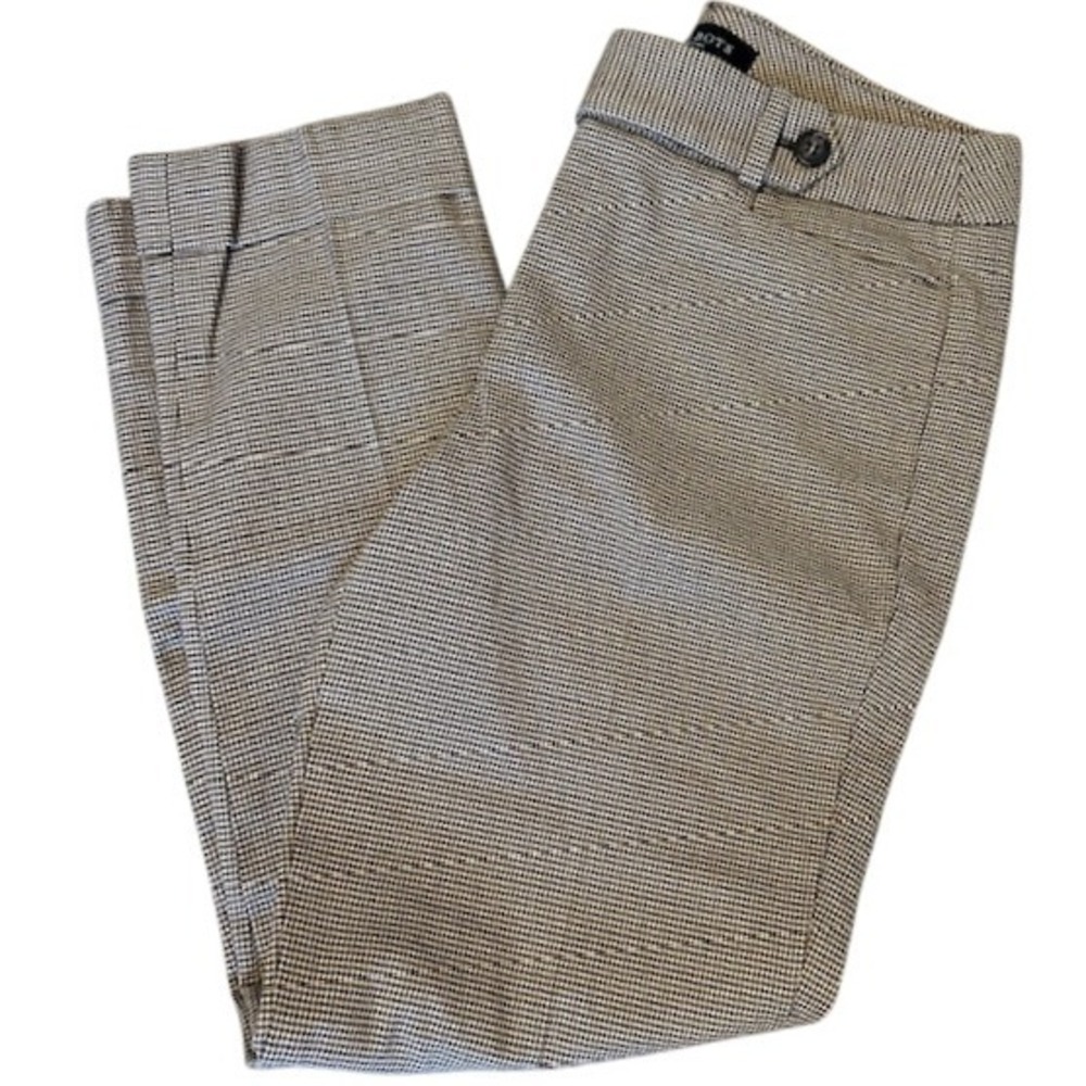 Talbots Women's Heritage Tan Plaid Trouser Dress Stretch Pants Career Petite 4P